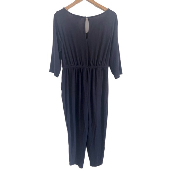 Lane Bryant Ruched V-neck Hacci Jumpsuit in Night Sky Size 14/16 P - Picture 6 of 7